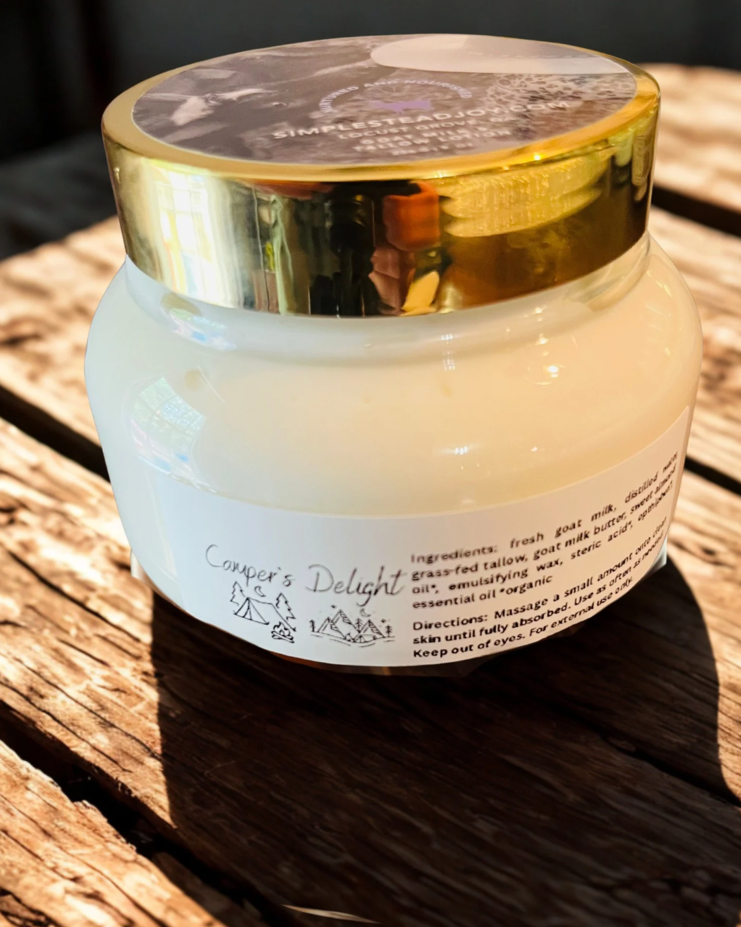 Camper’s Delight  Goat Milk and Tallow Lotion 8 oz